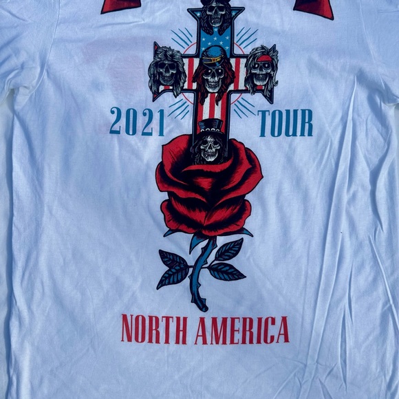 Guns N Roses 2021 North America Tour White Graphic T Shirt Mens Medium!!! - Picture 5 of 6